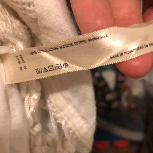 Anthropologie boho fringed kaftan top/ coverup, lightly worn, sz xs - Picture 8 of 8